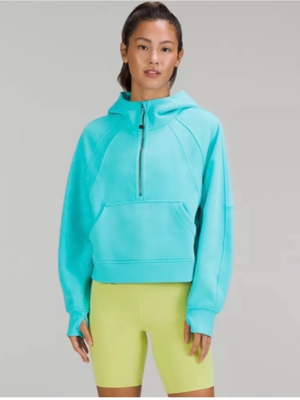 Lululemon Aqua Half-Zip Scuba Hoodie Sweatshirt XS/S